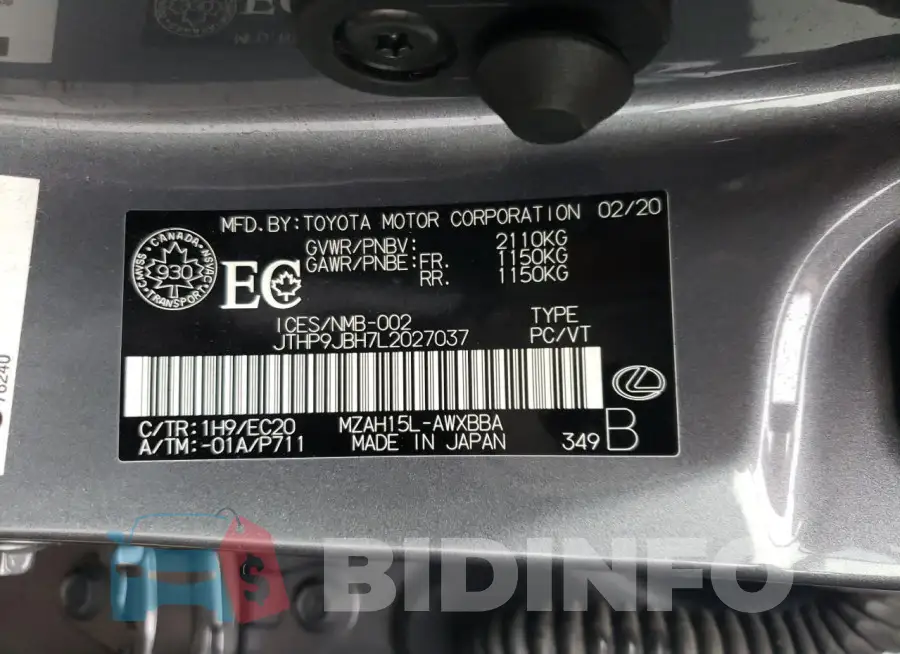 JTHP9JBH7L2027037 Photo# 14