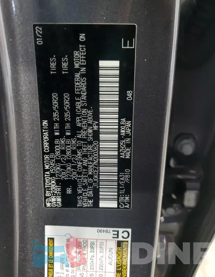 JTJGKCEZ7N2003620 Photo# 12
