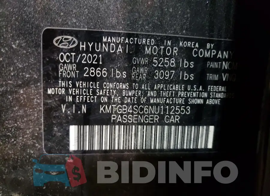 KMTGB4SC6NU112553 Photo# 13
