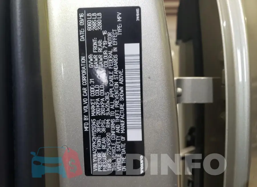 YV4A22PK2H1129345 Photo# 13