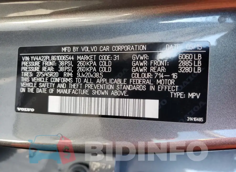 YV4A22PL8G1006544 Photo# 13