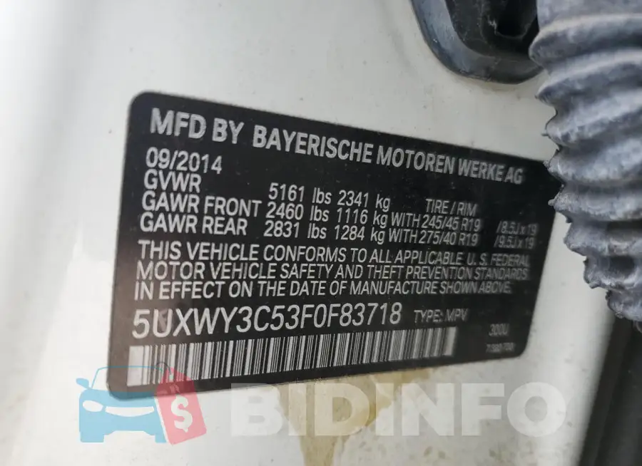 5UXWY3C53F0F83718 Photo# 12