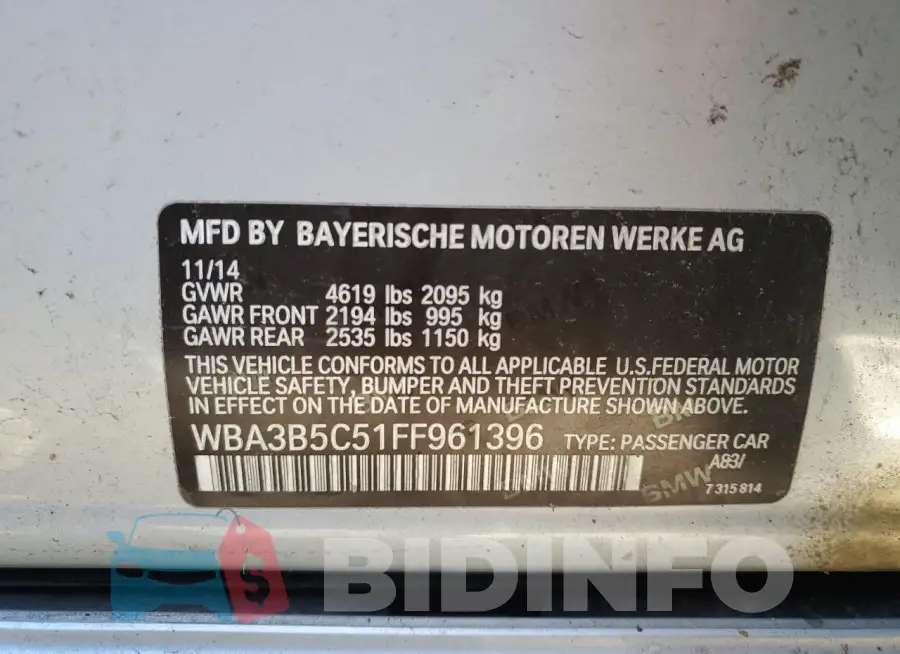 WBA3B5C51FF961396 Photo# 12