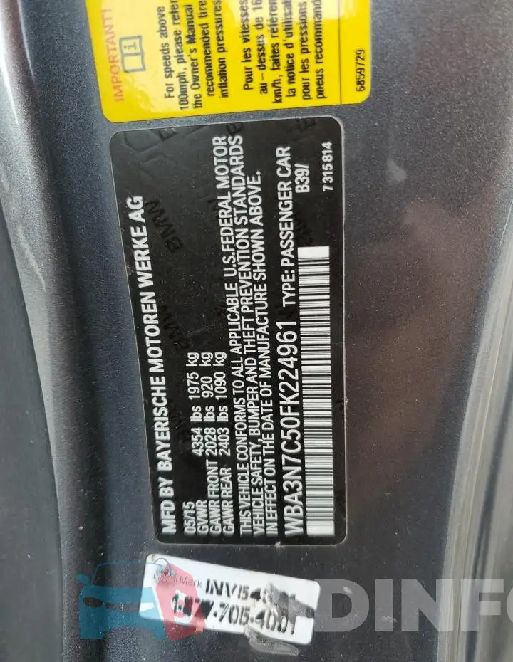 WBA3N7C50FK224961 Photo# 12