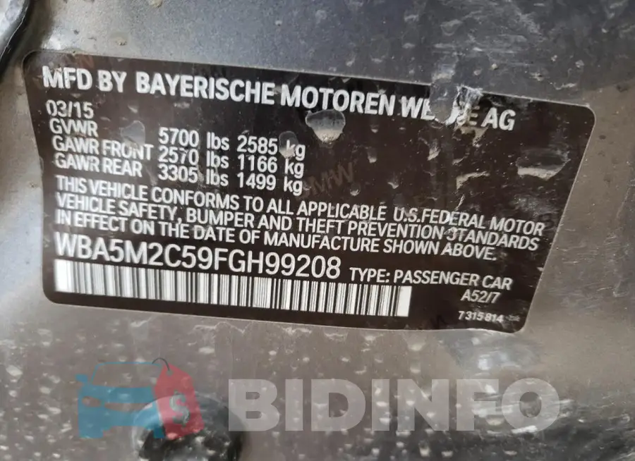 WBA5M2C59FGH99208 Photo# 13