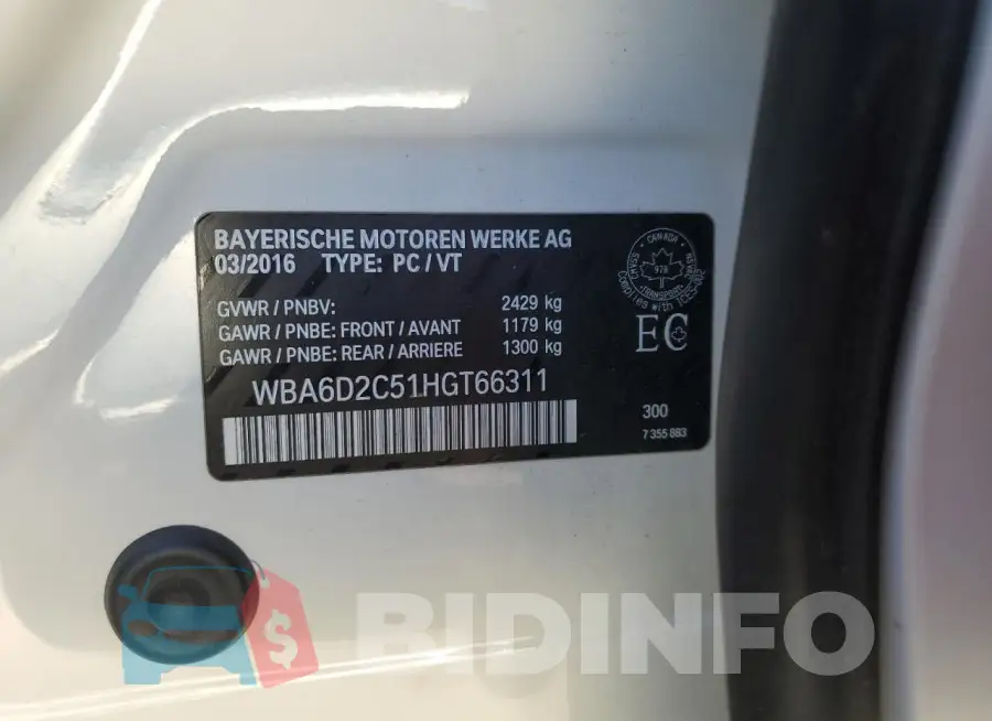 WBA6D2C51HGT66311 Photo# 12