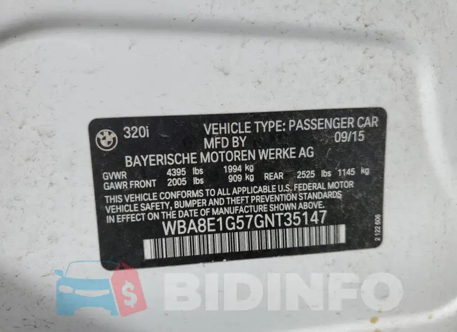 WBA8E1G57GNT35147 Photo# 12