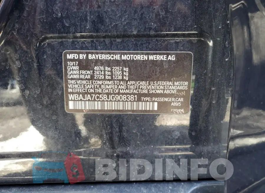 WBAJA7C58JG908381 Photo# 12