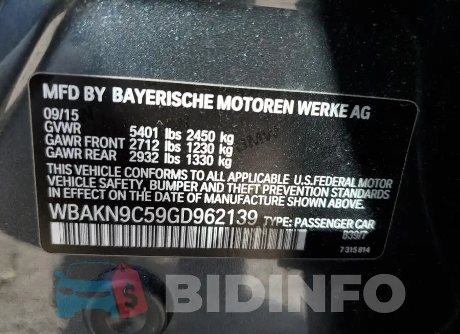 WBAKN9C59GD962139 Photo# 12
