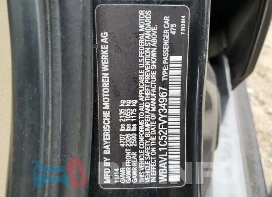 WBAVL1C52FVY34967 Photo# 12