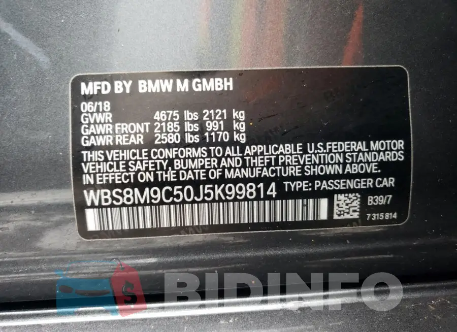WBS8M9C50J5K99814 Photo# 12