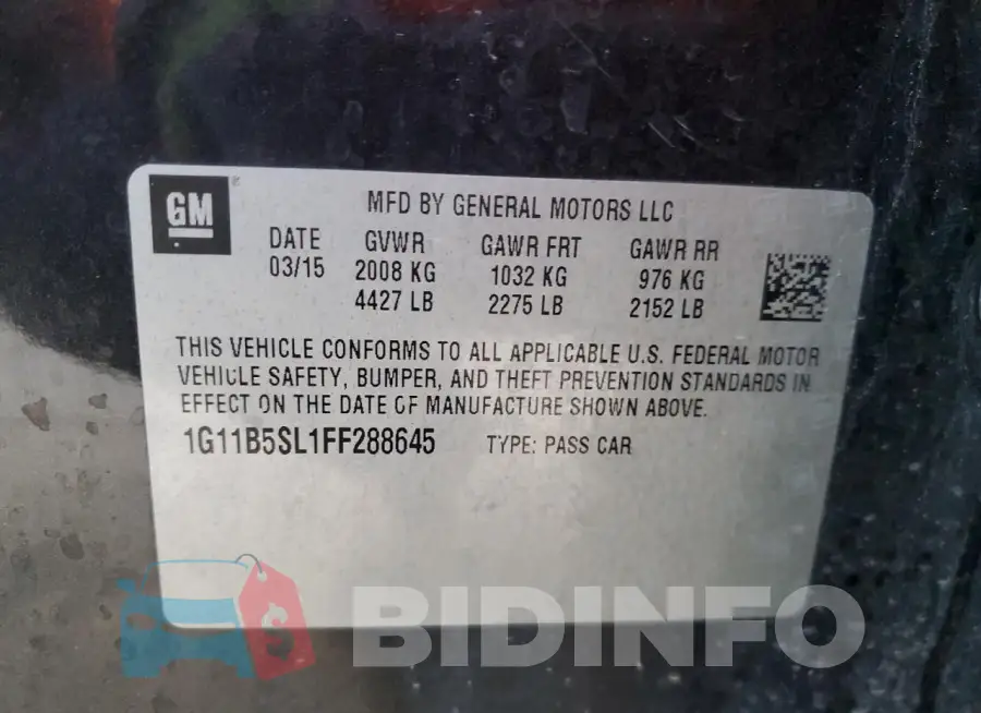 1G11B5SL1FF288645 Photo# 12