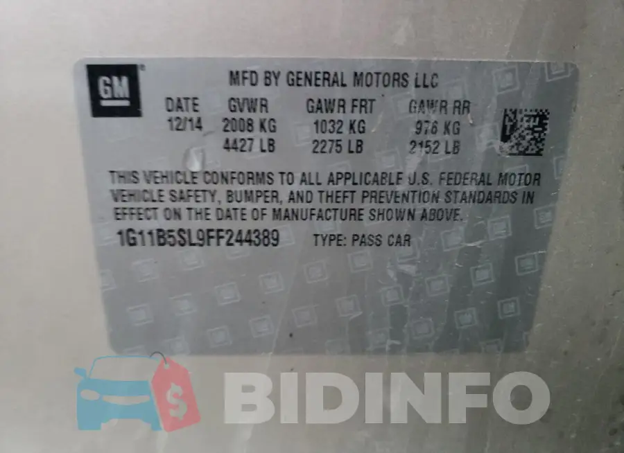 1G11B5SL9FF244389 Photo# 13