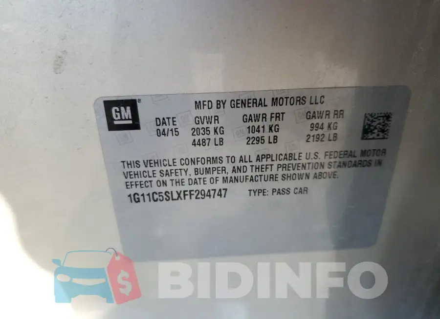 1G11C5SLXFF294747 Photo# 13