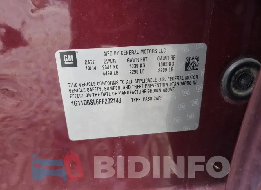 1G11D5SL6FF202143 Photo# 12