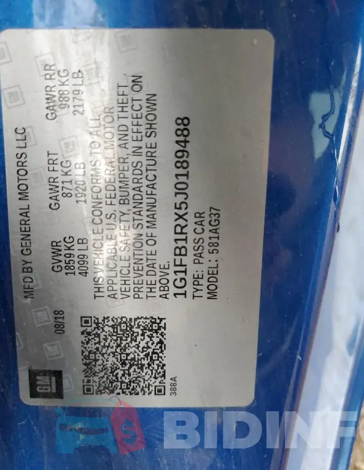 1G1FB1RX5J0189488 Photo# 13