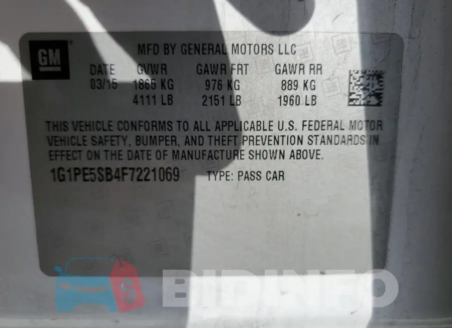 1G1PE5SB4F7221069 Photo# 12