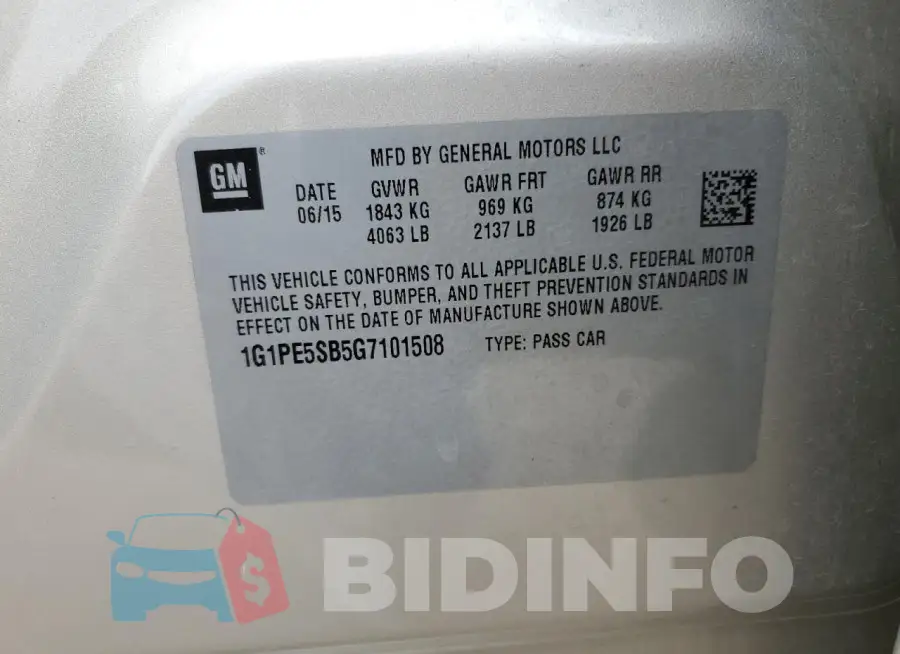 1G1PE5SB5G7101508 Photo# 12