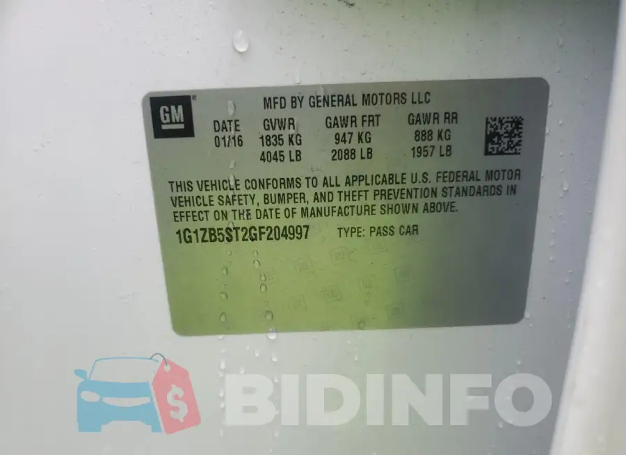 1G1ZB5ST2GF204997 Photo# 12