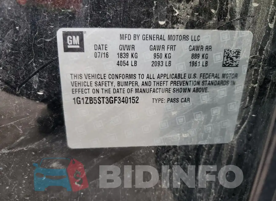 1G1ZB5ST3GF340152 Photo# 12
