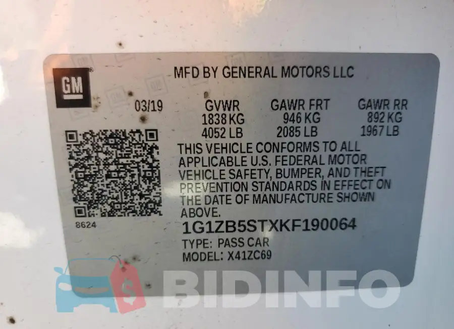 1G1ZB5STXKF190064 Photo# 12