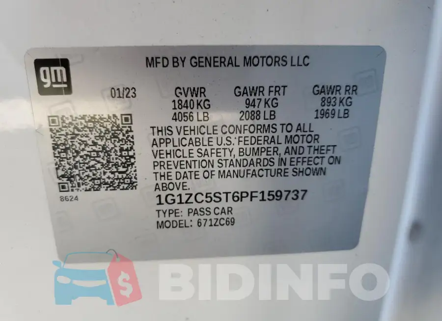 1G1ZC5ST6PF159737 Photo# 12