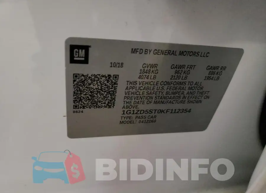 1G1ZD5ST0KF112354 Photo# 12