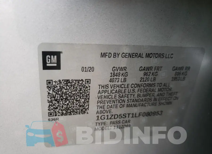 1G1ZD5ST1LF080953 Photo# 12