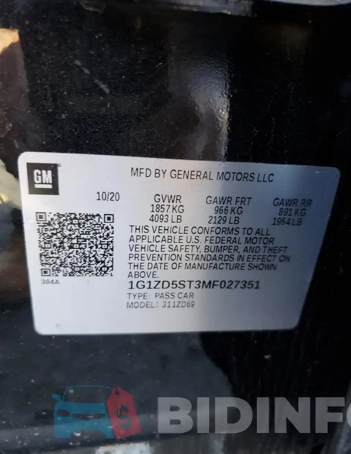 1G1ZD5ST3MF027351 Photo# 12
