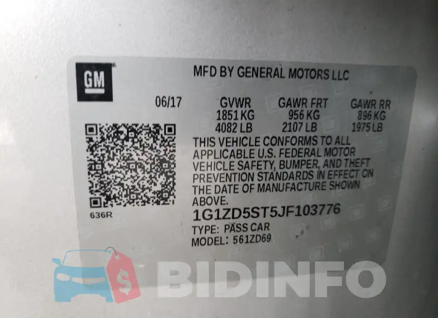 1G1ZD5ST5JF103776 Photo# 12