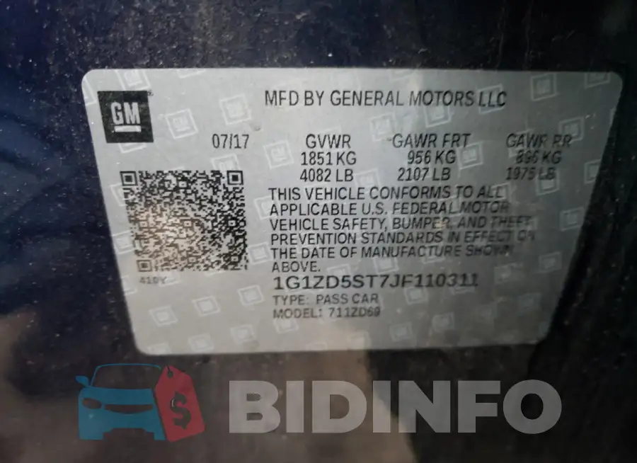 1G1ZD5ST7JF110311 Photo# 12