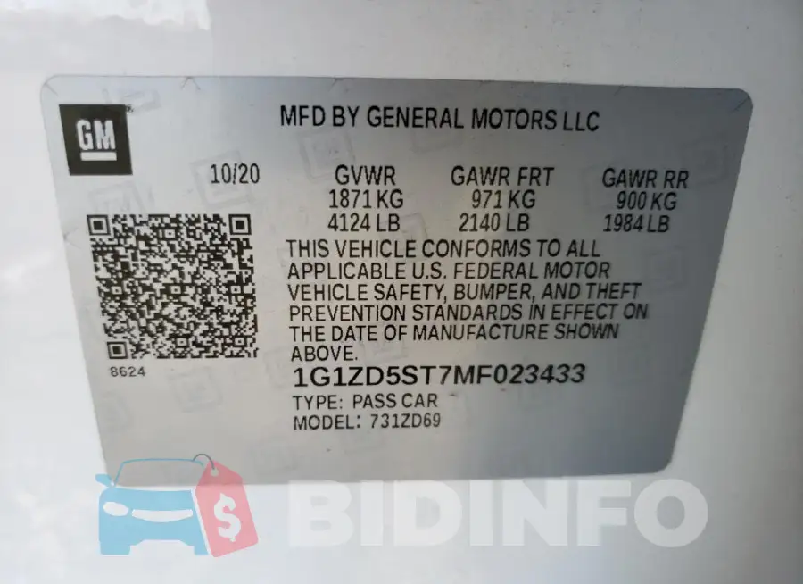 1G1ZD5ST7MF023433 Photo# 12