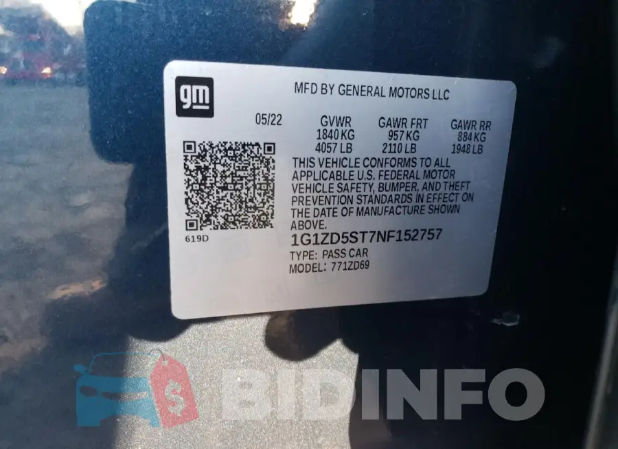 1G1ZD5ST7NF152757 Photo# 12