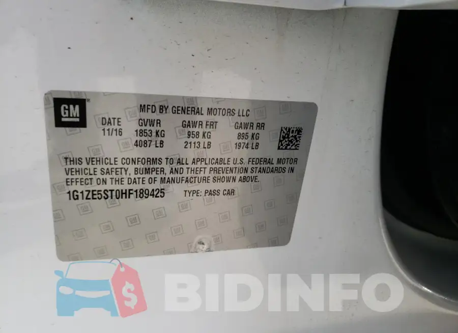 1G1ZE5ST0HF189425 Photo# 12