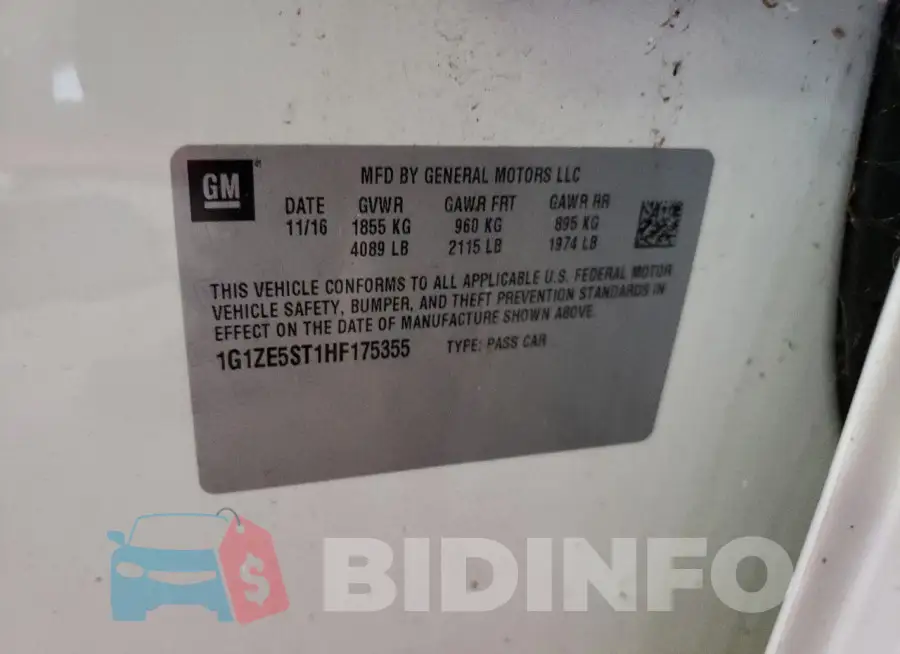 1G1ZE5ST1HF175355 Photo# 12