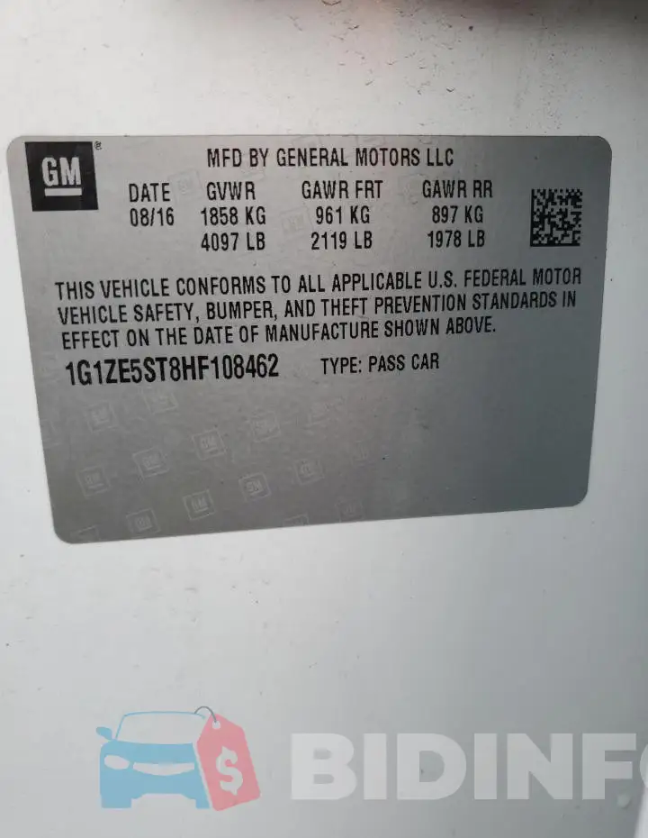 1G1ZE5ST8HF108462 Photo# 12