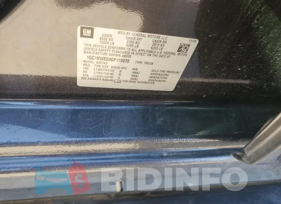 1GC1KWE84GF119970 Photo# 12