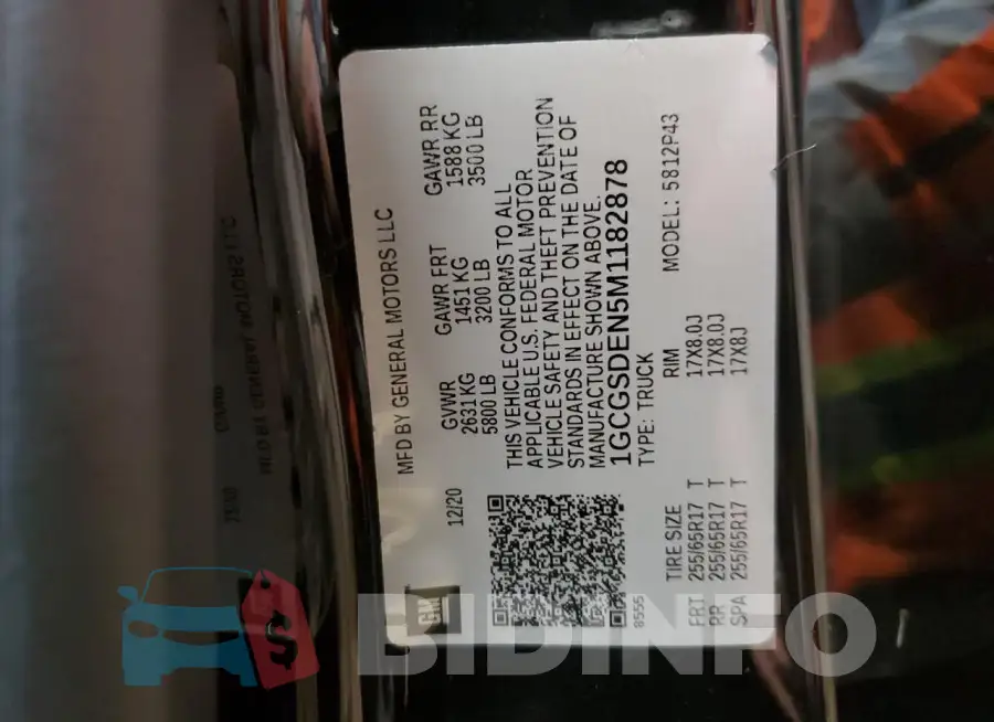 1GCGSDEN5M1182878 Photo# 12