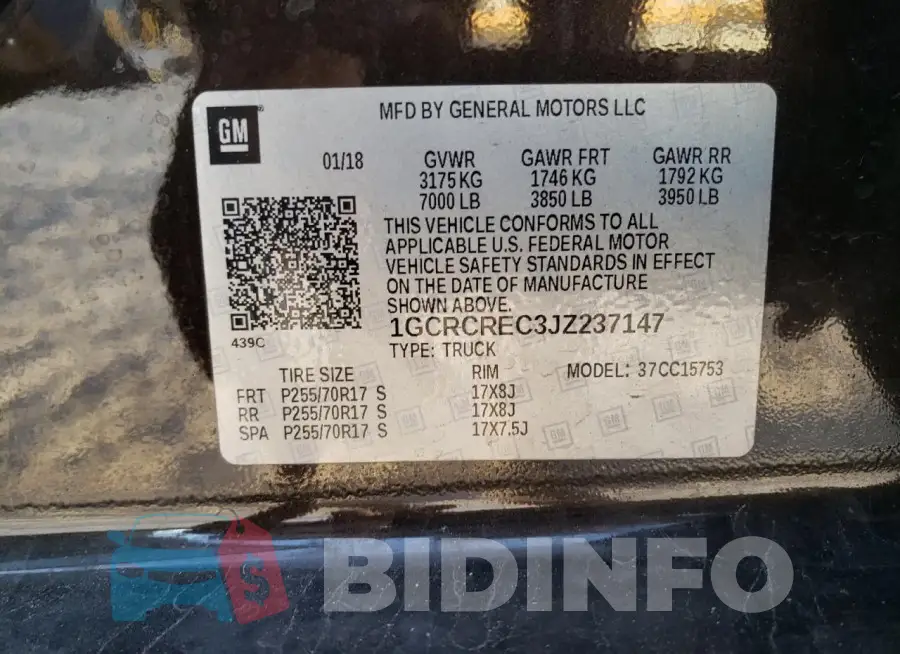 1GCRCREC3JZ237147 Photo# 12