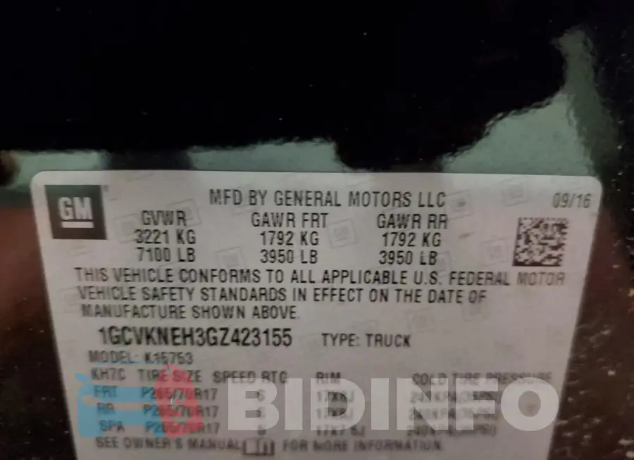 1GCVKNEH3GZ423155 Photo# 12