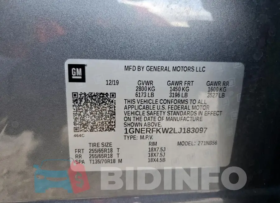1GNERFKW2LJ183097 Photo# 13