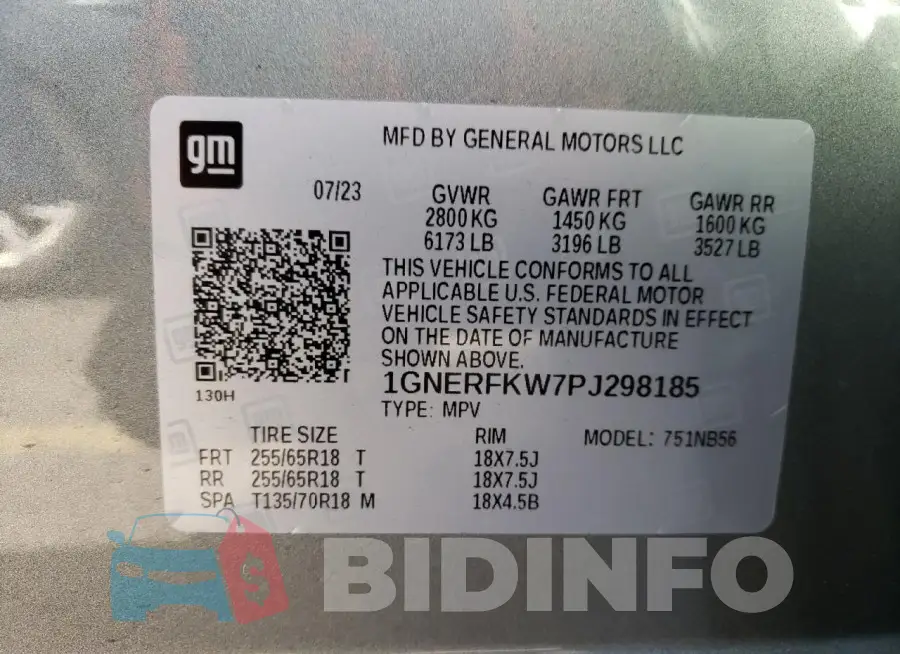 1GNERFKW7PJ298185 Photo# 12