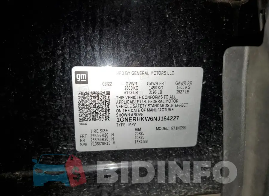 1GNERHKW6NJ164227 Photo# 13