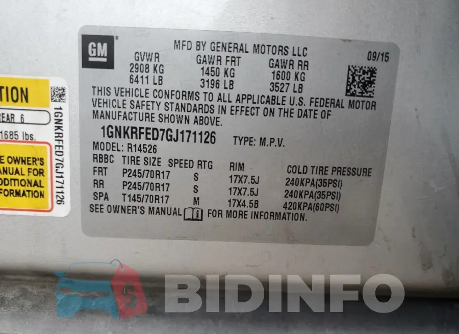 1GNKRFED7GJ171126 Photo# 13