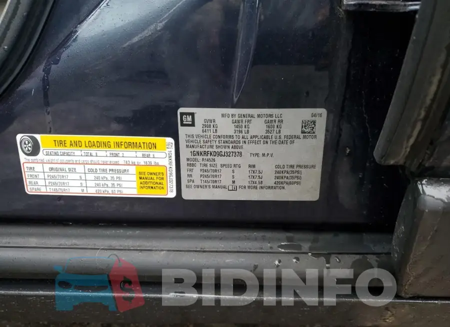 1GNKRFKD9GJ327378 Photo# 13