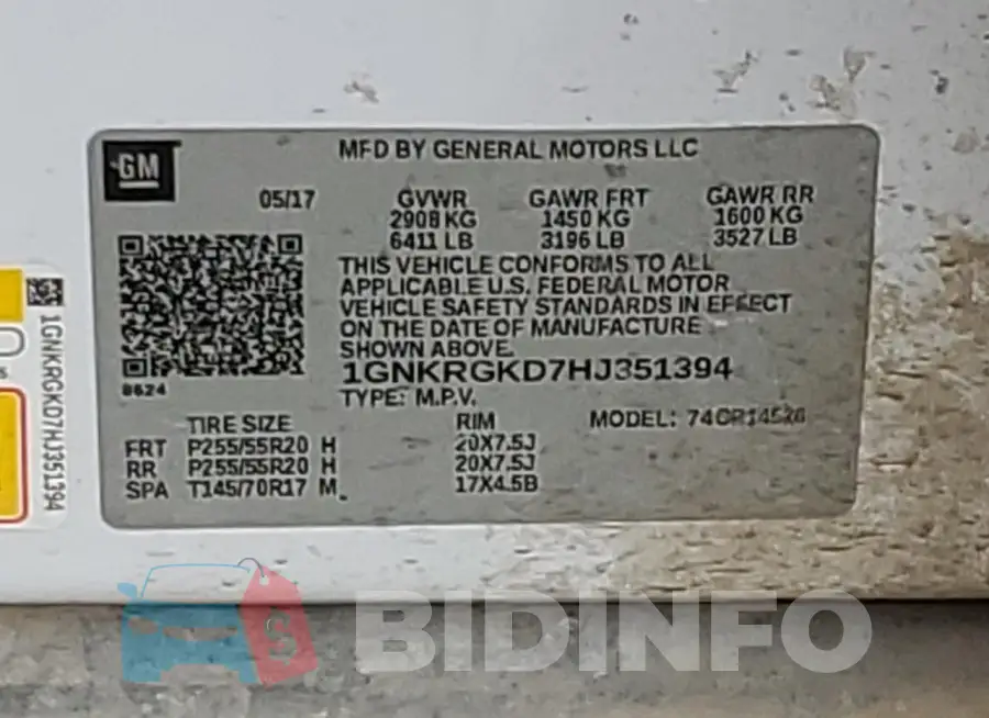 1GNKRGKD7HJ351394 Photo# 13