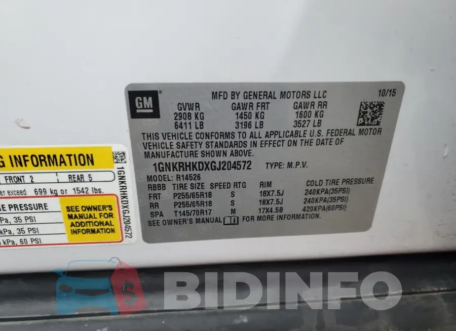 1GNKRHKDXGJ204572 Photo# 12