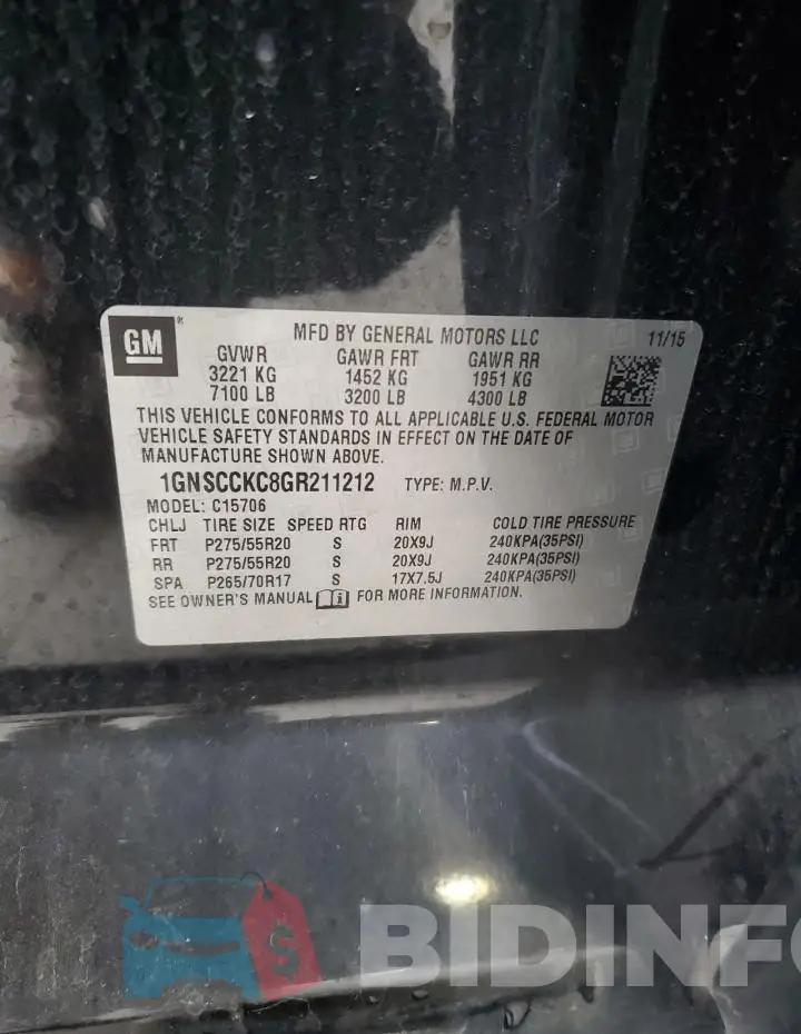 1GNSCCKC8GR211212 Photo# 13