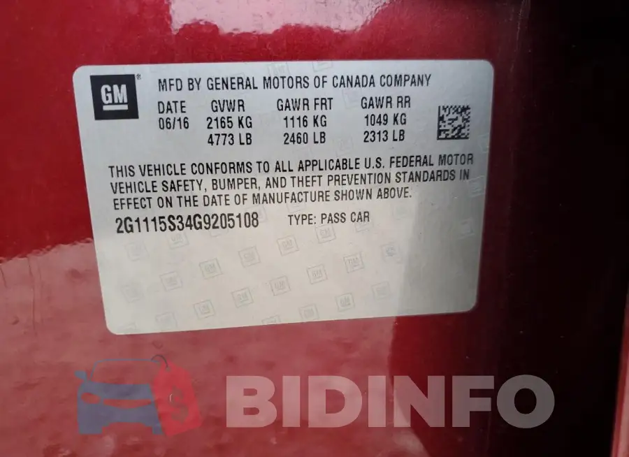 2G1115S34G9205108 Photo# 12