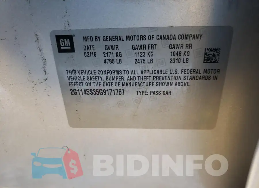 2G1145S35G9171767 Photo# 13